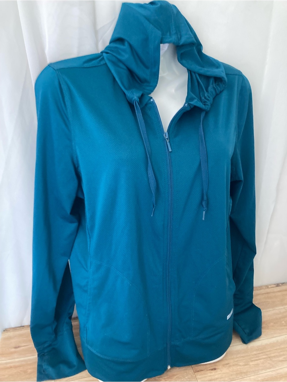 Athletic Works DRI-MORE Tech Zip Hoodie Teal Active Jacket Medium